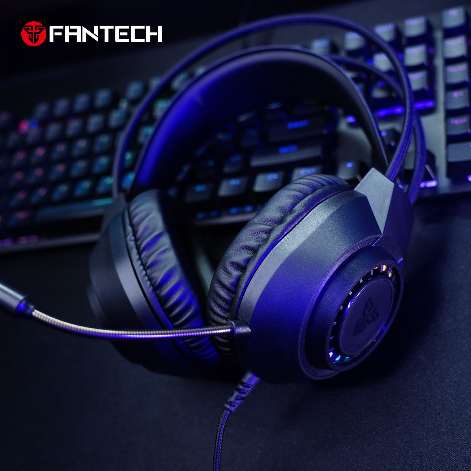 Fantech Portal HQ55 Gaming Headset (50mm Driver | 20-20,000Hz Frequency | RGB Circular Lighting | Easy Volume Control | Multi-Platform Compatibility | 1-Year Warranty)