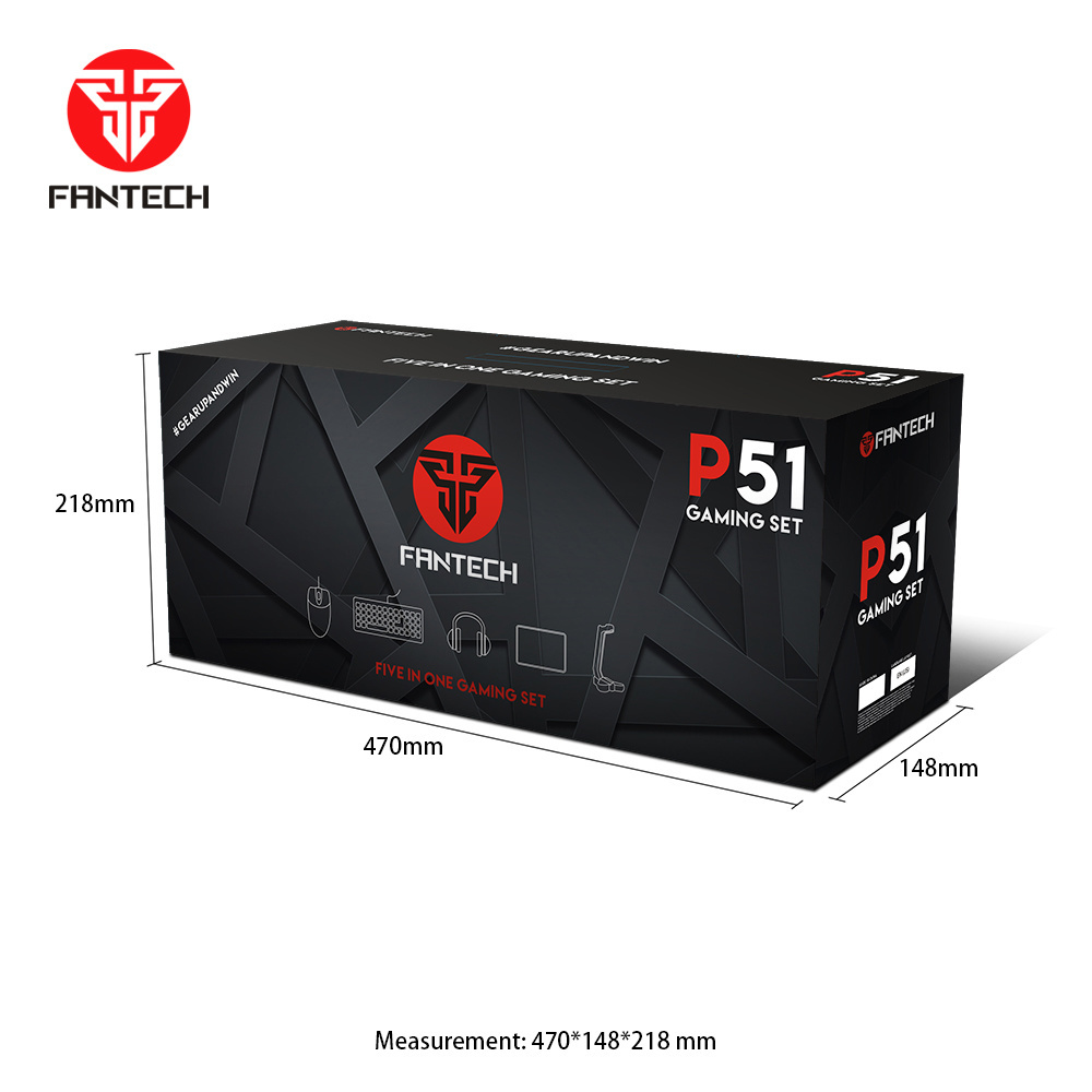 Fantech P51 5-in-1 Gaming Combo (Headphone | Mouse | Keyboard | Mousepad | Stand | 1-Year Warranty)