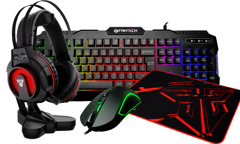 Fantech P51 5-in-1 Gaming Combo (Headphone | Mouse | Keyboard | Mousepad | Stand | 1-Year Warranty)